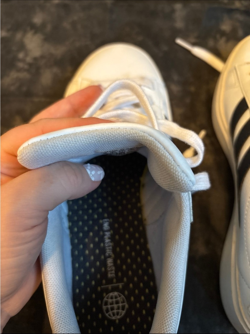 adidas White and Black Low-Top Sneakers - Picture 6 of 7